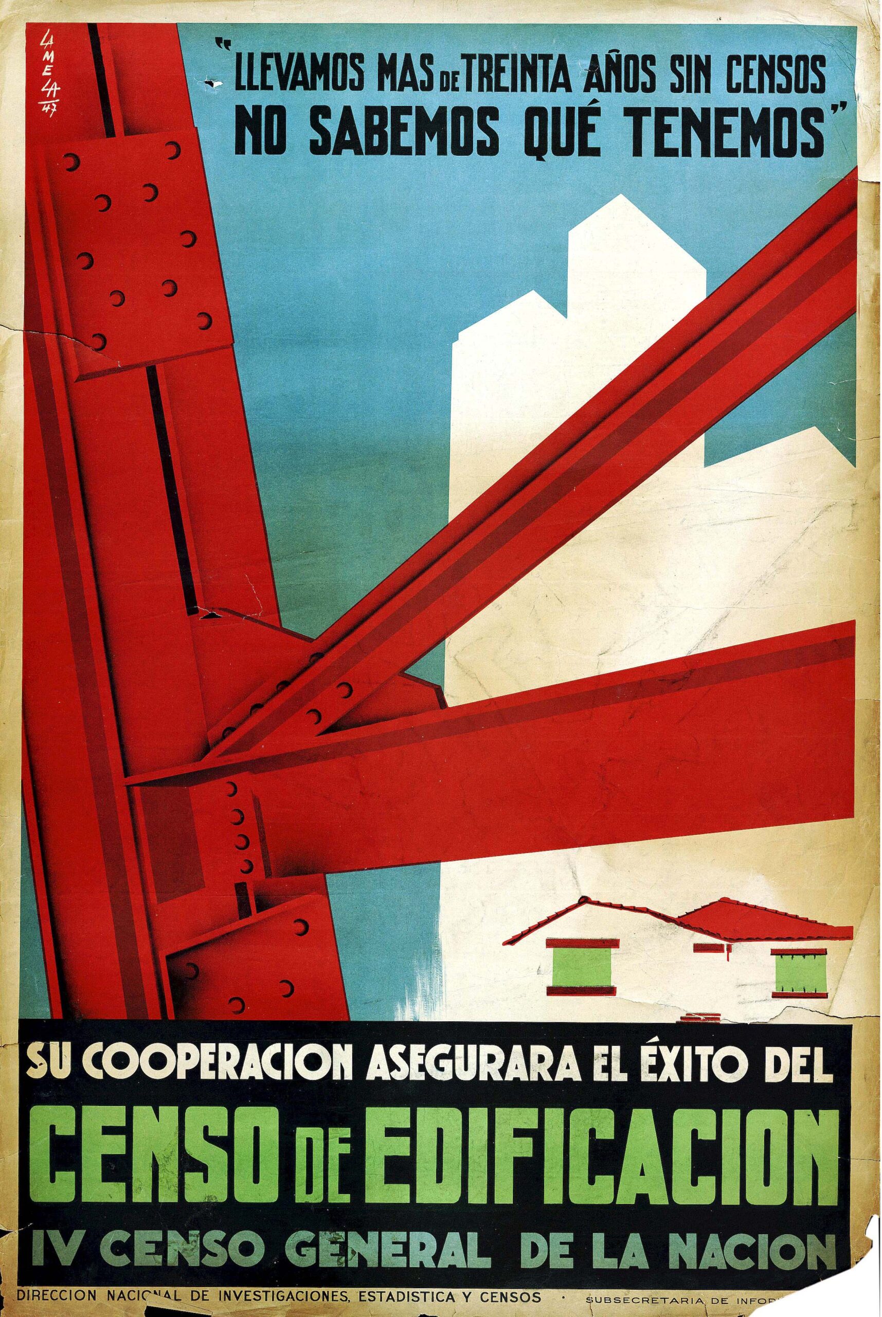 Afiche del Censo de Edificación 1947 - Archivo General de la Nación