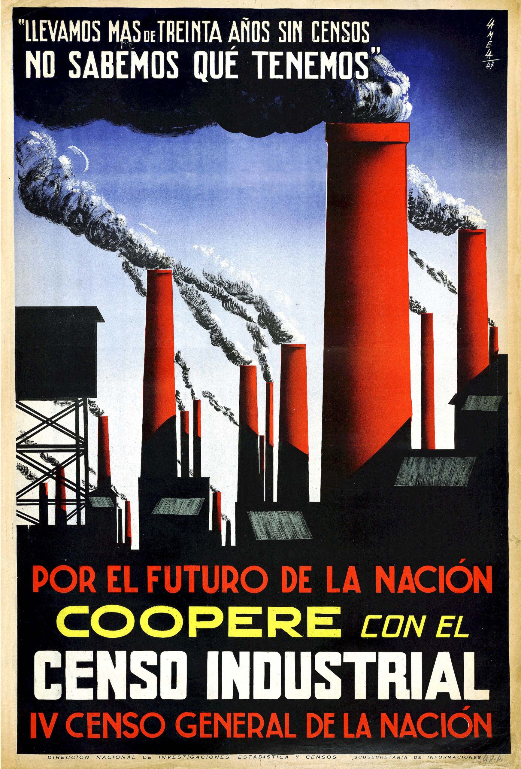 Afiche del Censo Industrial 1947 - Archivo General de la Nación